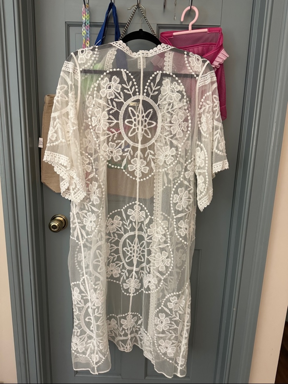 Rachel Zoe White Embroidered Kimono Coverup - Picture 2 of 3